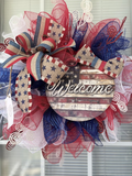 Red White & Blue Welcome Wreath