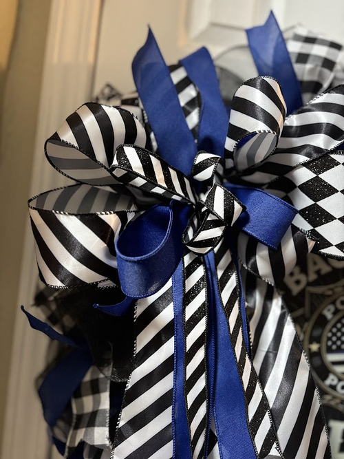 Back the Blue Thin Blue Line Wreath