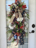 Patriotic Floral Door Swag