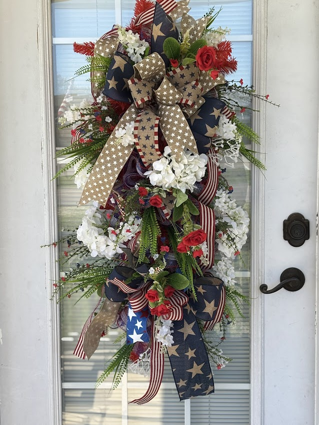 Patriotic Floral Door Swag