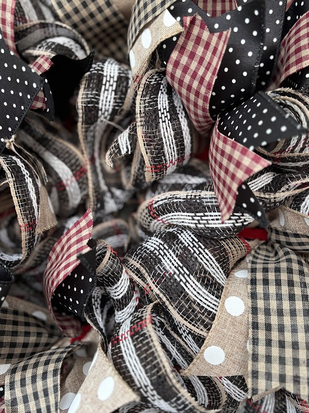 Black Red & Tan Buffalo Plaid Wreath