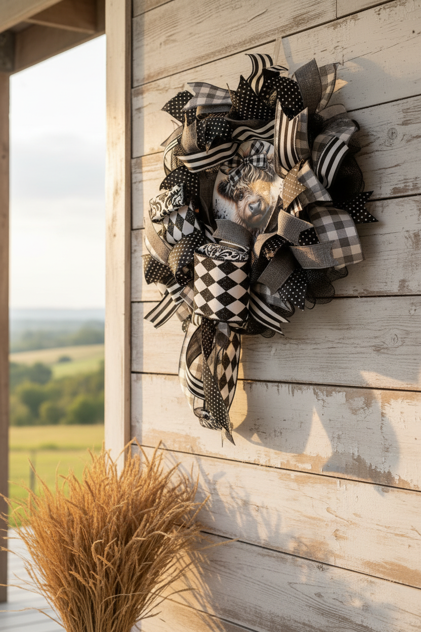 Highland Cow Wreath