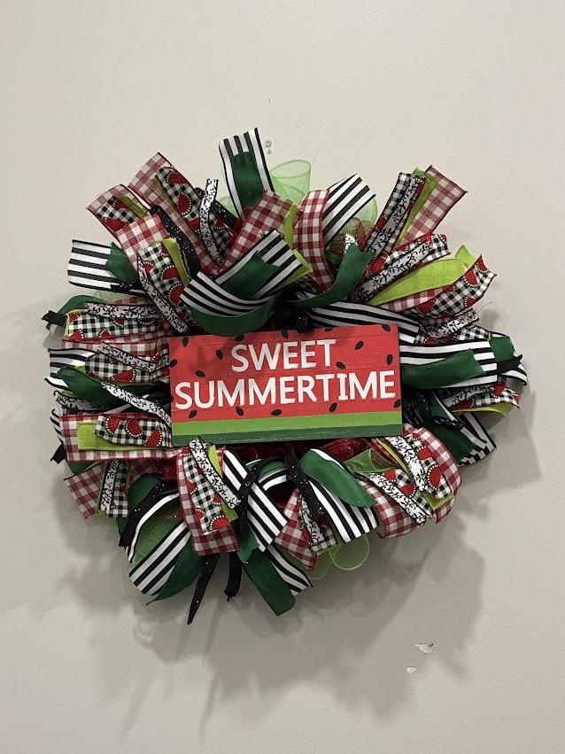 Sweet Summertime Watermelon Deco Mesh Wreath