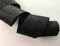 4" Black Embossed Glitter Ribbon - 3 Yard Bundle