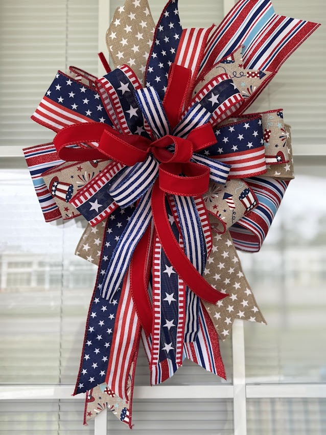 Red Velvet Patriotic Statement Bow