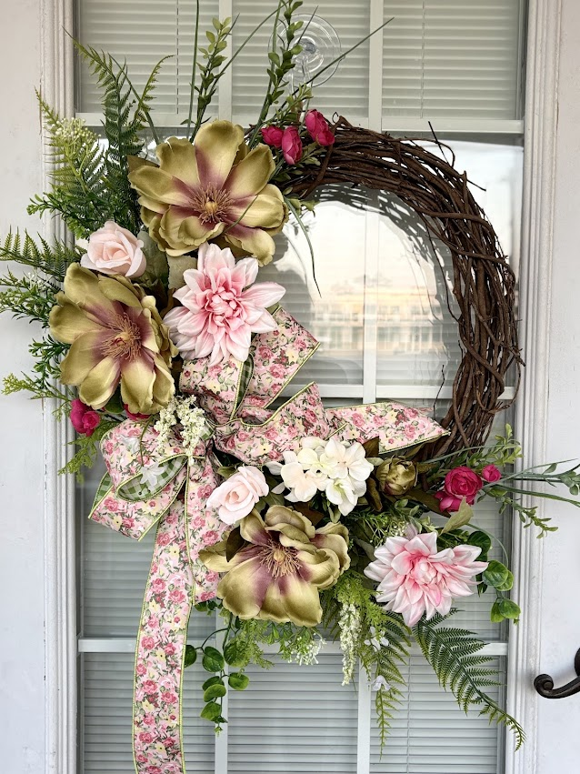English Garden Grapevine Wreath