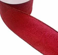 2.5" Burgundy Embossed Glitter Ribbon - 3 Yard Bundle